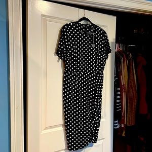 Polka Dot Faux Wrap Dress